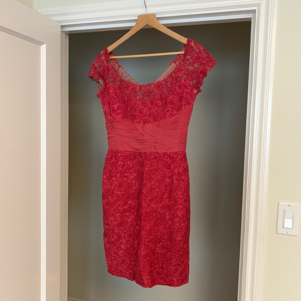 VTG 50s lace and chiffon scoop neck cocktail dress